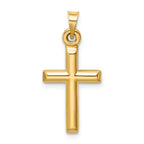 FJC Finejewelers 14k Yellow Gold Hollow Bright Cut Cross Charm