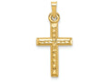 FJC Finejewelers 14k Yellow Gold Hollow Bright Cut Cross Charm