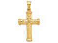 FJC Finejewelers 14k Yellow Gold Hollow Bright Cut Cross Charm