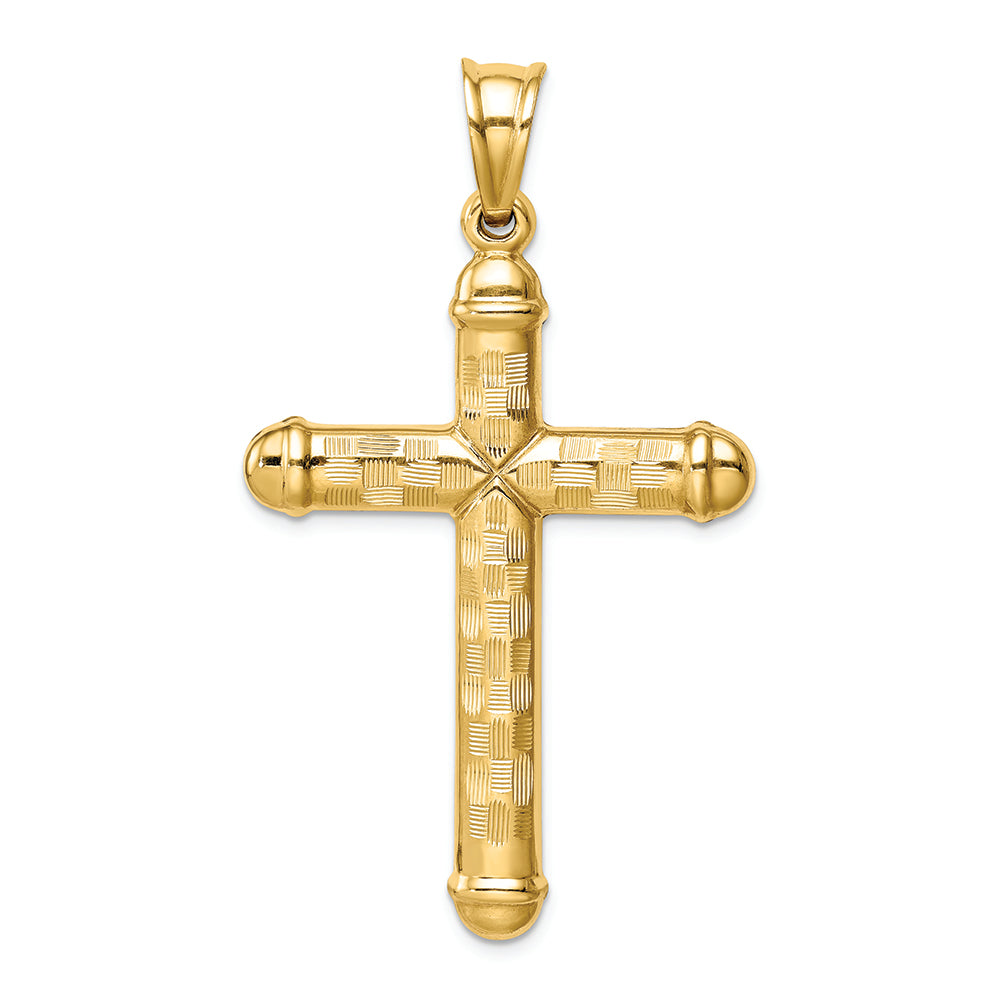 FJC Finejewelers 14k Yellow Gold Hollow Bright Cut Cross Charm
