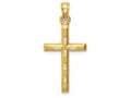 FJC Finejewelers 14k Yellow Gold Hollow Bright Cut Cross Charm