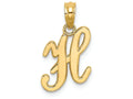 FJC Finejewelers 14k Yellow Gold H Script Initial Charm