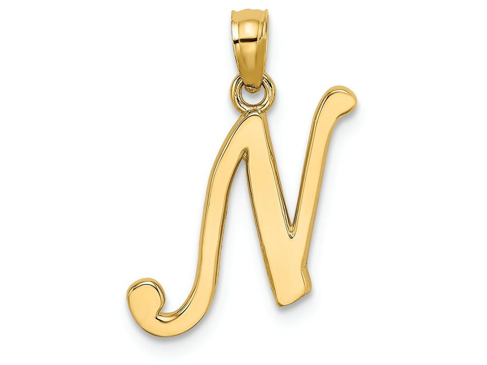FJC Finejewelers 14k Yellow Gold N Script Initial Charm