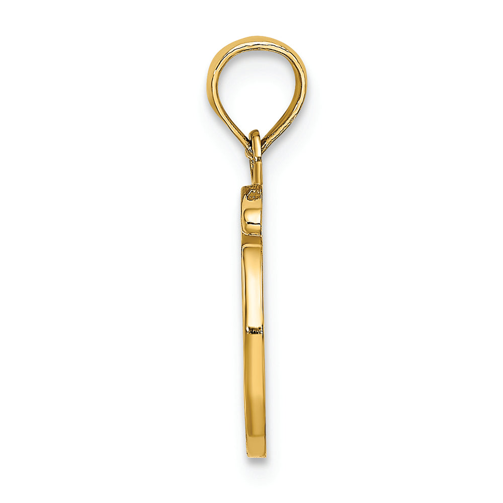 FJC Finejewelers 14k Yellow Gold O Script Initial Charm