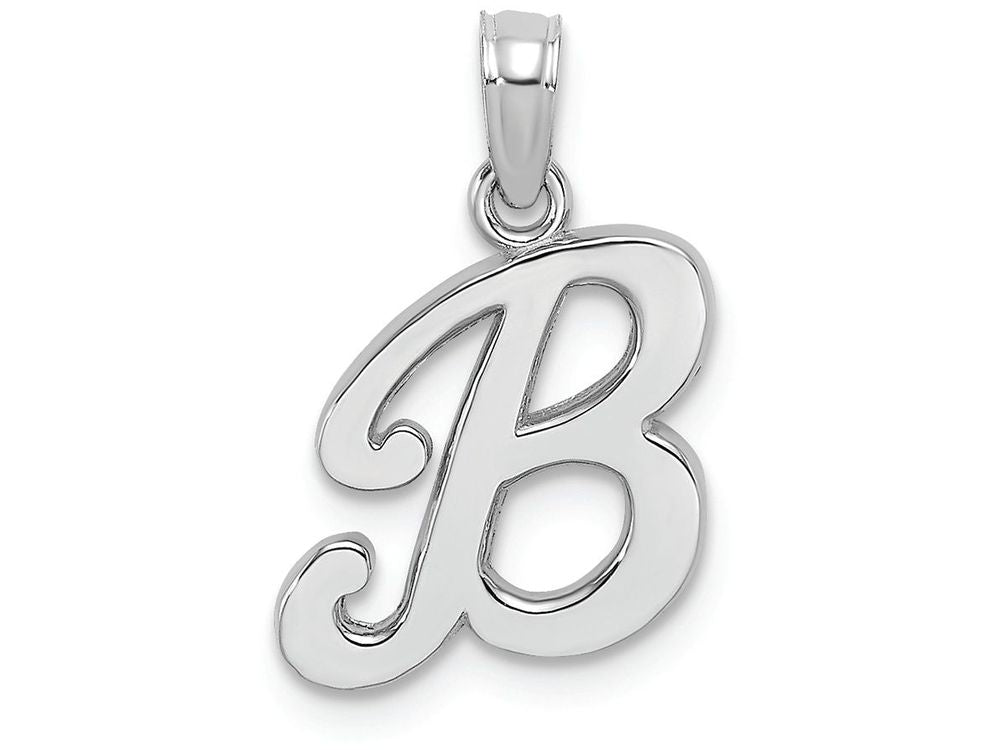 FJC Finejewelers 14k White Gold B Script Initial Charm