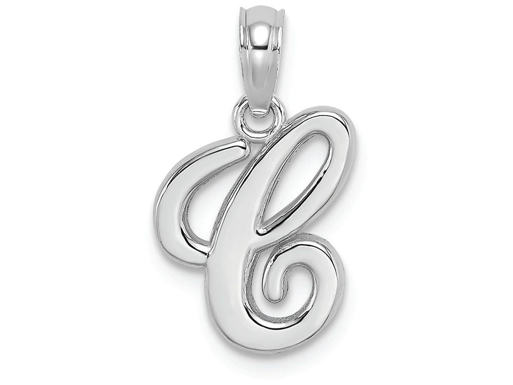 FJC Finejewelers 14k White Gold C Script Initial Charm