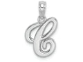 FJC Finejewelers 14k White Gold C Script Initial Charm