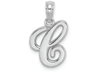 FJC Finejewelers 14k White Gold C Script Initial Charm