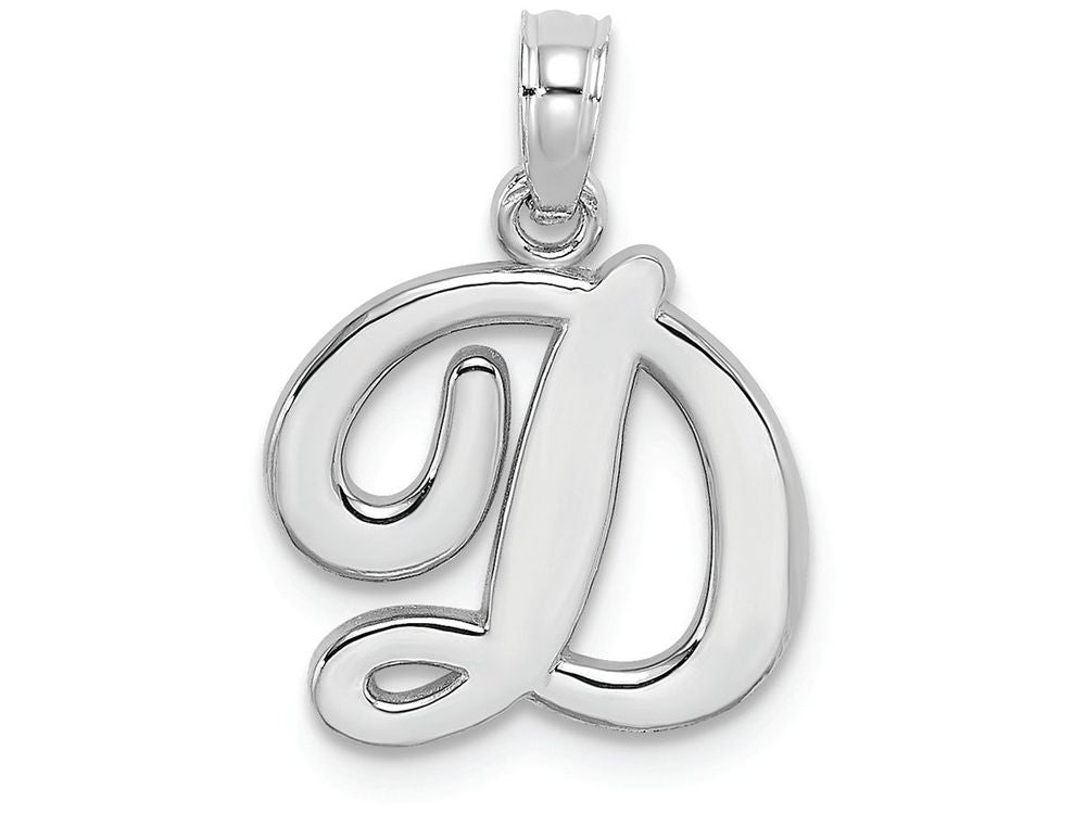 FJC Finejewelers 14k White Gold D Script Initial Charm