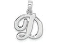 FJC Finejewelers 14k White Gold D Script Initial Charm