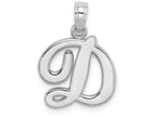 FJC Finejewelers 14k White Gold D Script Initial Charm