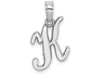 FJC Finejewelers 14k White Gold K Script Initial Charm