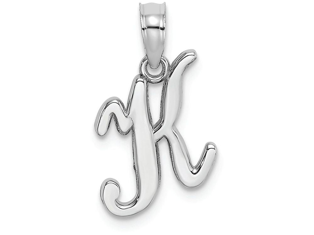 FJC Finejewelers 14k White Gold K Script Initial Charm