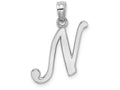 FJC Finejewelers 14k White Gold N Script Initial Charm
