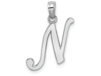 FJC Finejewelers 14k White Gold N Script Initial Charm