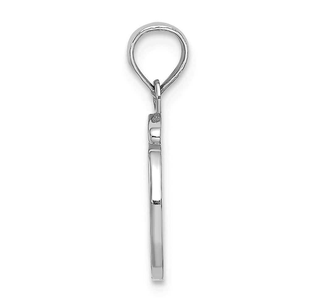 FJC Finejewelers 14k White Gold O Script Initial Charm