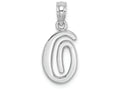 FJC Finejewelers 14k White Gold O Script Initial Charm