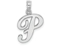 FJC Finejewelers 14k White Gold P Script Initial Charm