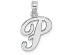 FJC Finejewelers 14k White Gold P Script Initial Charm