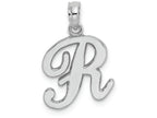 FJC Finejewelers 14k White Gold R Script Initial Charm