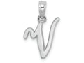 FJC Finejewelers 14k White Gold V Script Initial Charm