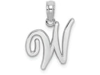FJC Finejewelers 14k White Gold W Script Initial Charm