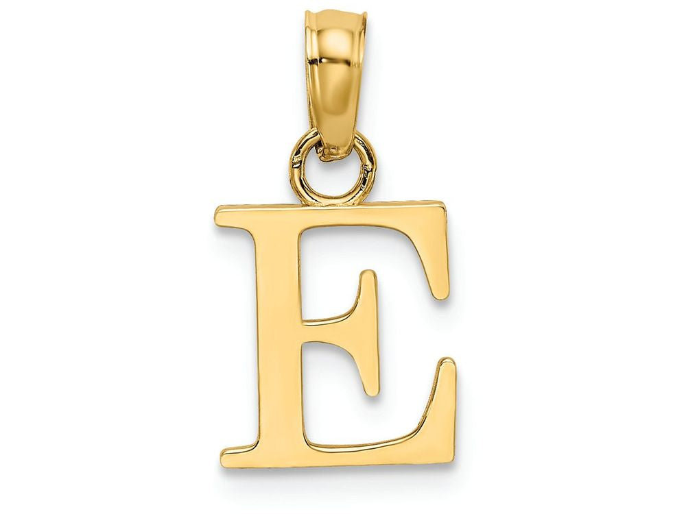 FJC Finejewelers 14k Yellow Gold E Block Initial Charm