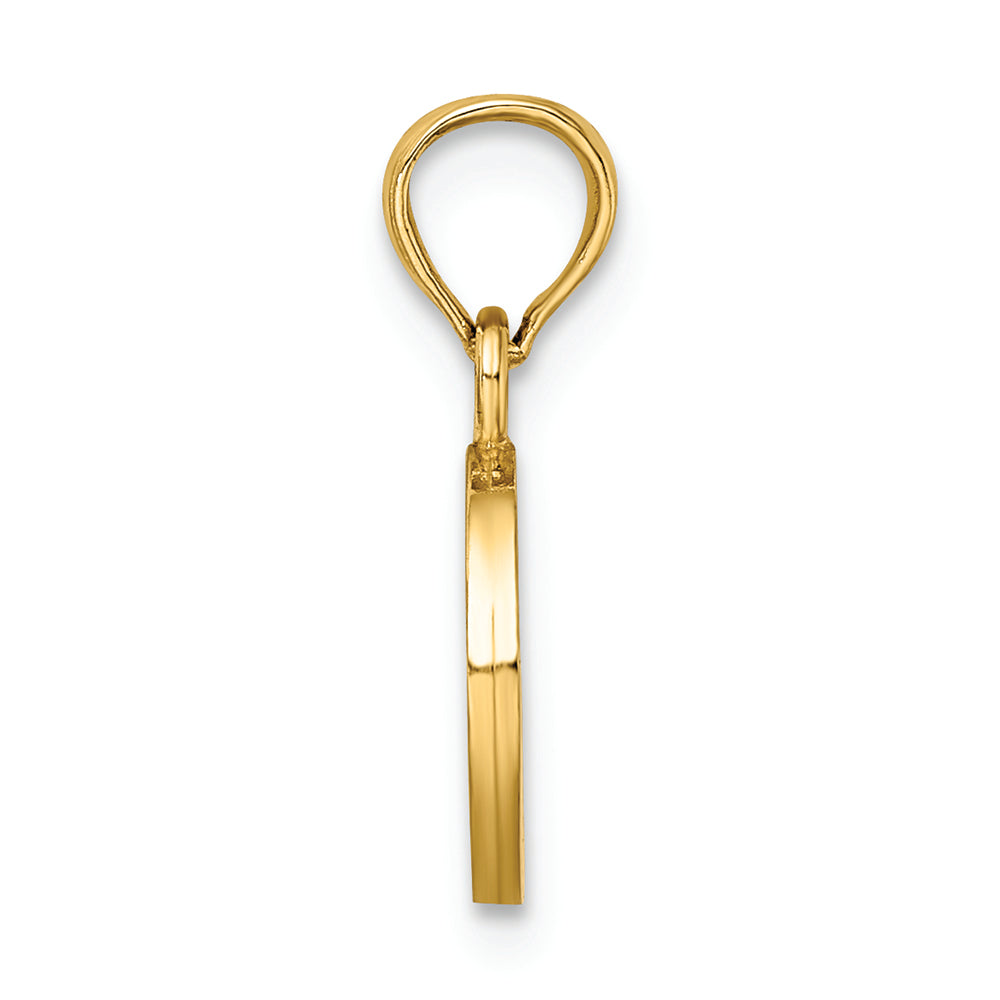 FJC Finejewelers 14k Yellow Gold O Block Initial Charm