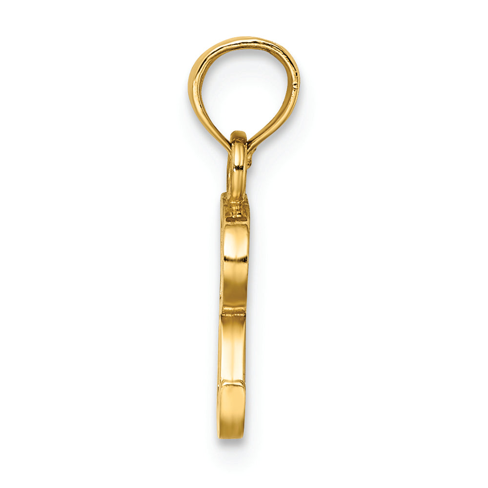 FJC Finejewelers 14k Yellow Gold R Block Initial Charm