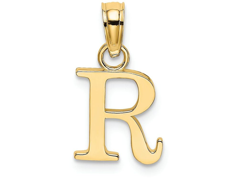 FJC Finejewelers 14k Yellow Gold R Block Initial Charm