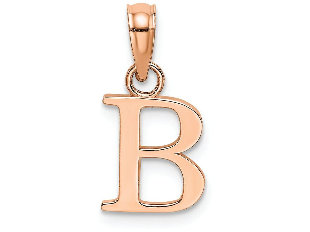 FJC Finejewelers 14k Rose Gold B Block Initial Charm