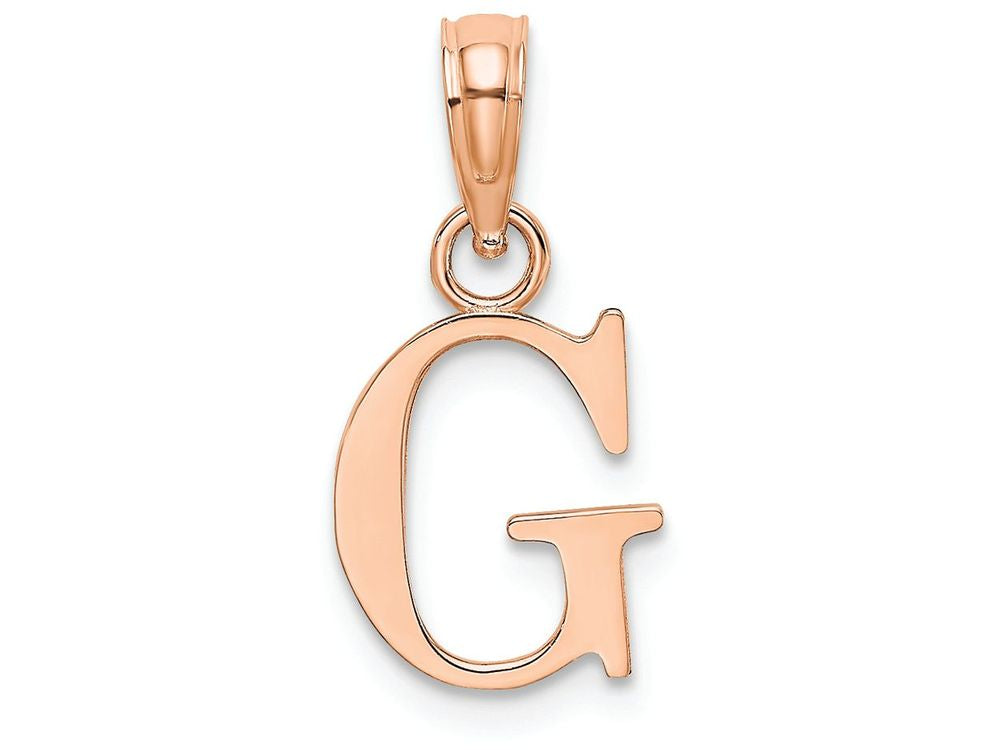 FJC Finejewelers 14k Rose Gold G Block Initial Charm