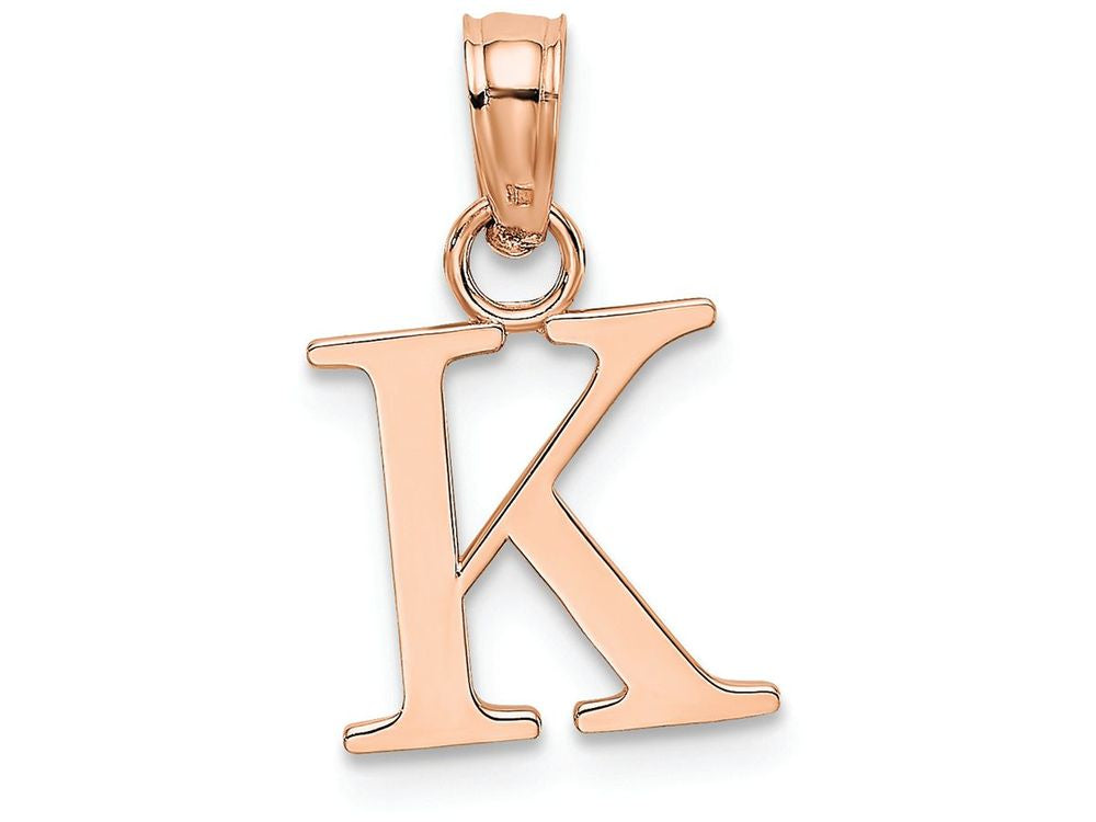 FJC Finejewelers 14k Rose Gold K Block Initial Charm