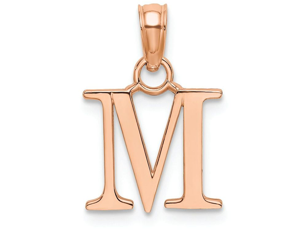 FJC Finejewelers 14k Rose Gold M Block Initial Charm