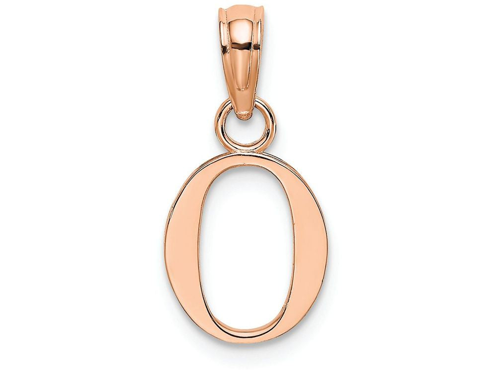 FJC Finejewelers 14k Rose Gold O Block Initial Charm
