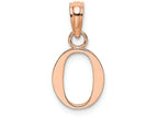 FJC Finejewelers 14k Rose Gold O Block Initial Charm