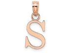 FJC Finejewelers 14k Rose Gold S Block Initial Charm