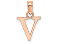 FJC Finejewelers 14k Rose Gold V Block Initial Charm