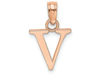 FJC Finejewelers 14k Rose Gold V Block Initial Charm