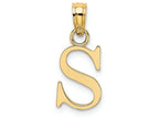 FJC Finejewelers 14k Yellow Gold S Block Initial Charm