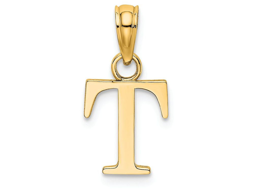 FJC Finejewelers 14k Yellow Gold T Block Initial Charm