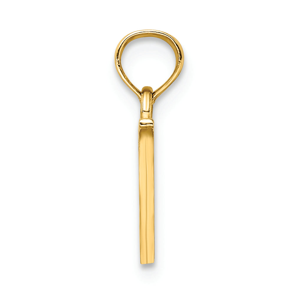 FJC Finejewelers 14k Yellow Gold V Block Initial Charm