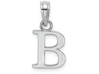 FJC Finejewelers 14k White Gold B Block Initial Charm