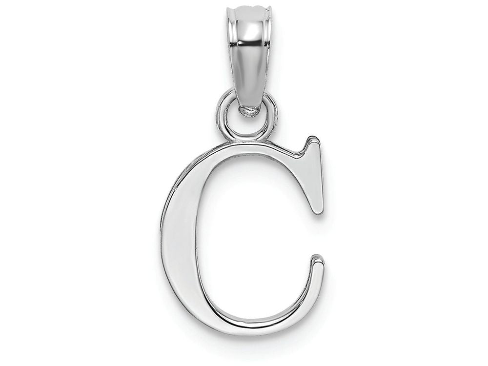FJC Finejewelers 14k White Gold C Block Initial Charm