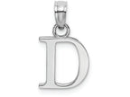FJC Finejewelers 14k White Gold D Block Initial Charm