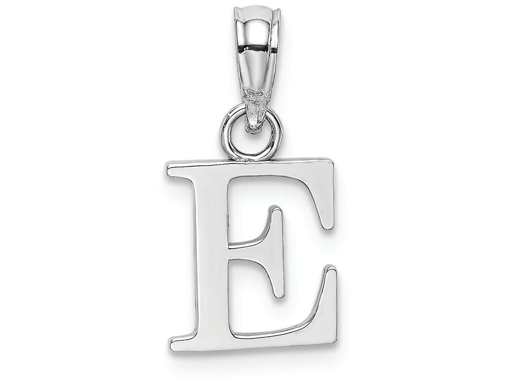 FJC Finejewelers 14k White Gold E Block Initial Charm