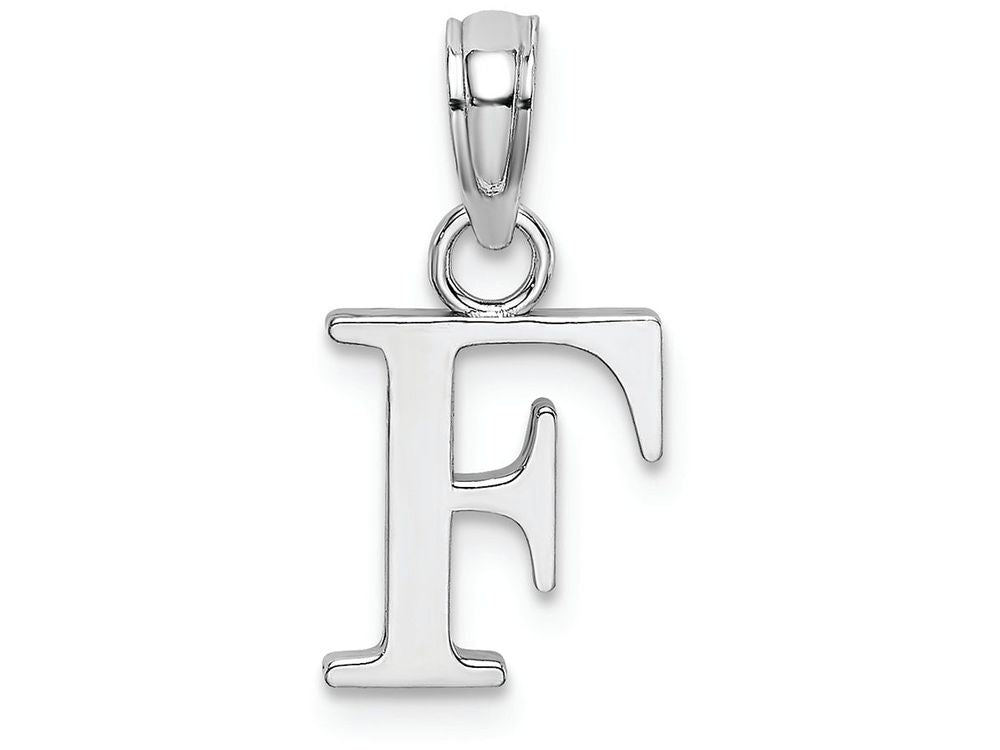 FJC Finejewelers 14k White Gold F Block Initial Charm