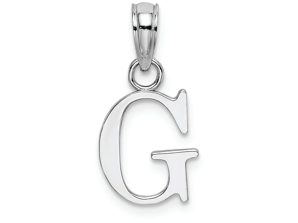 FJC Finejewelers 14k White Gold G Block Initial Charm
