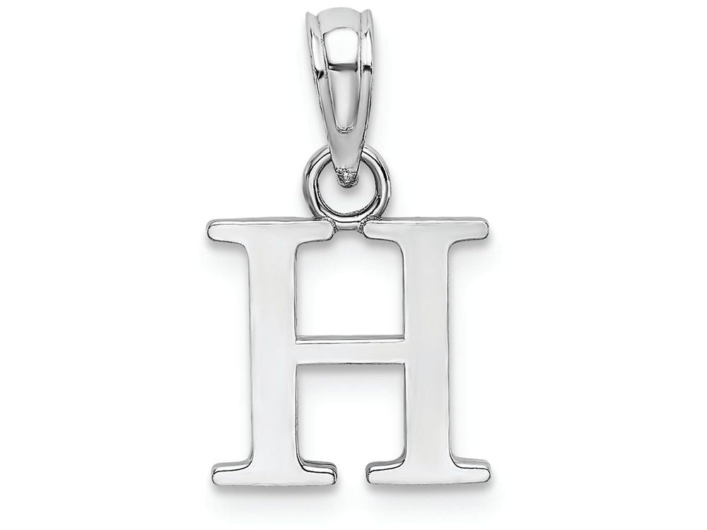 FJC Finejewelers 14k White Gold H Block Initial Charm