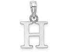 FJC Finejewelers 14k White Gold H Block Initial Charm